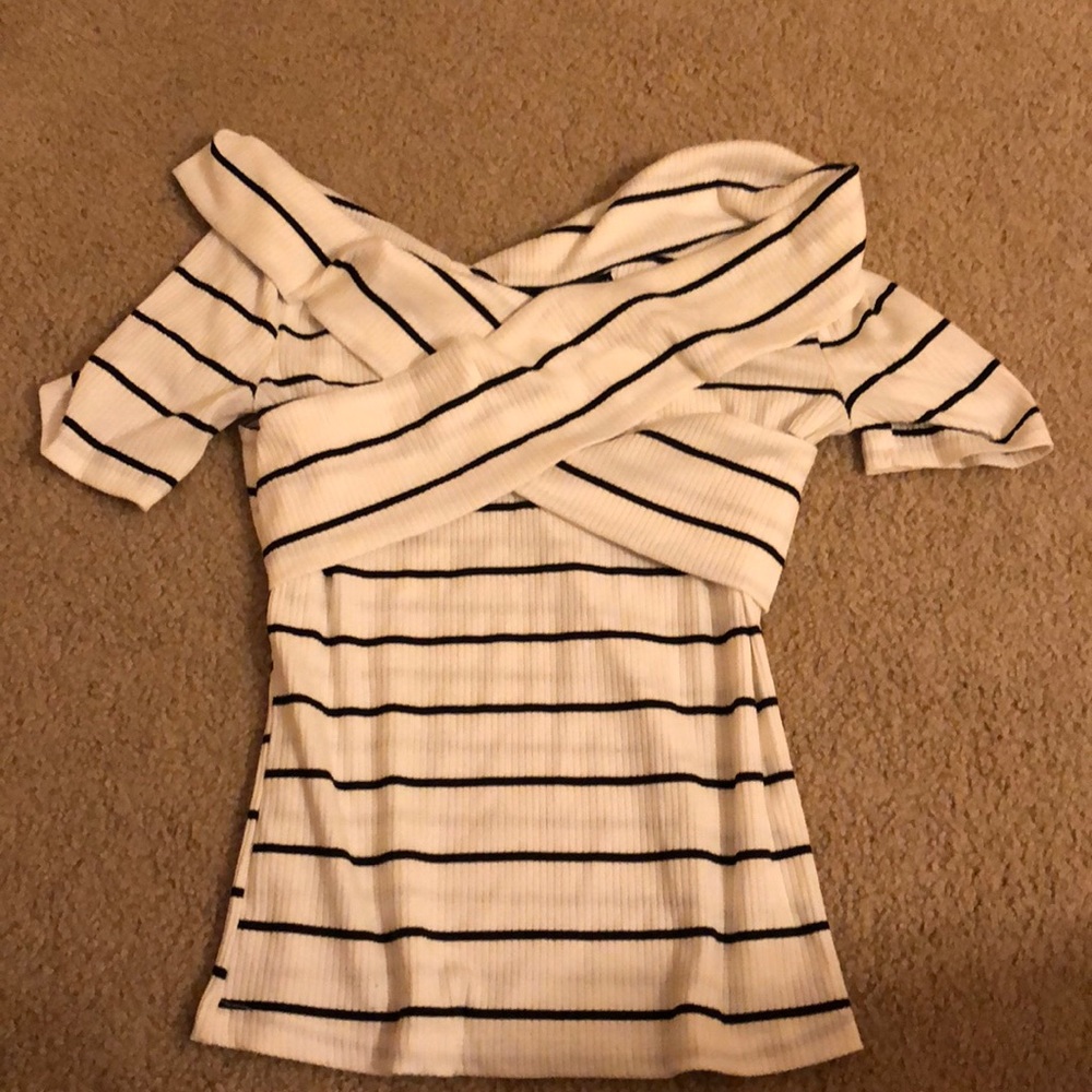 Off the shoulder cross-design top